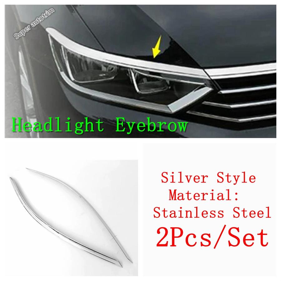 Front Hoods Bonnet Garnish Strip Head Lights Lamp Eyelids Eyelash Cover Trim For Volkswagen Passat B8 2016 - 2018 Exterior Parts