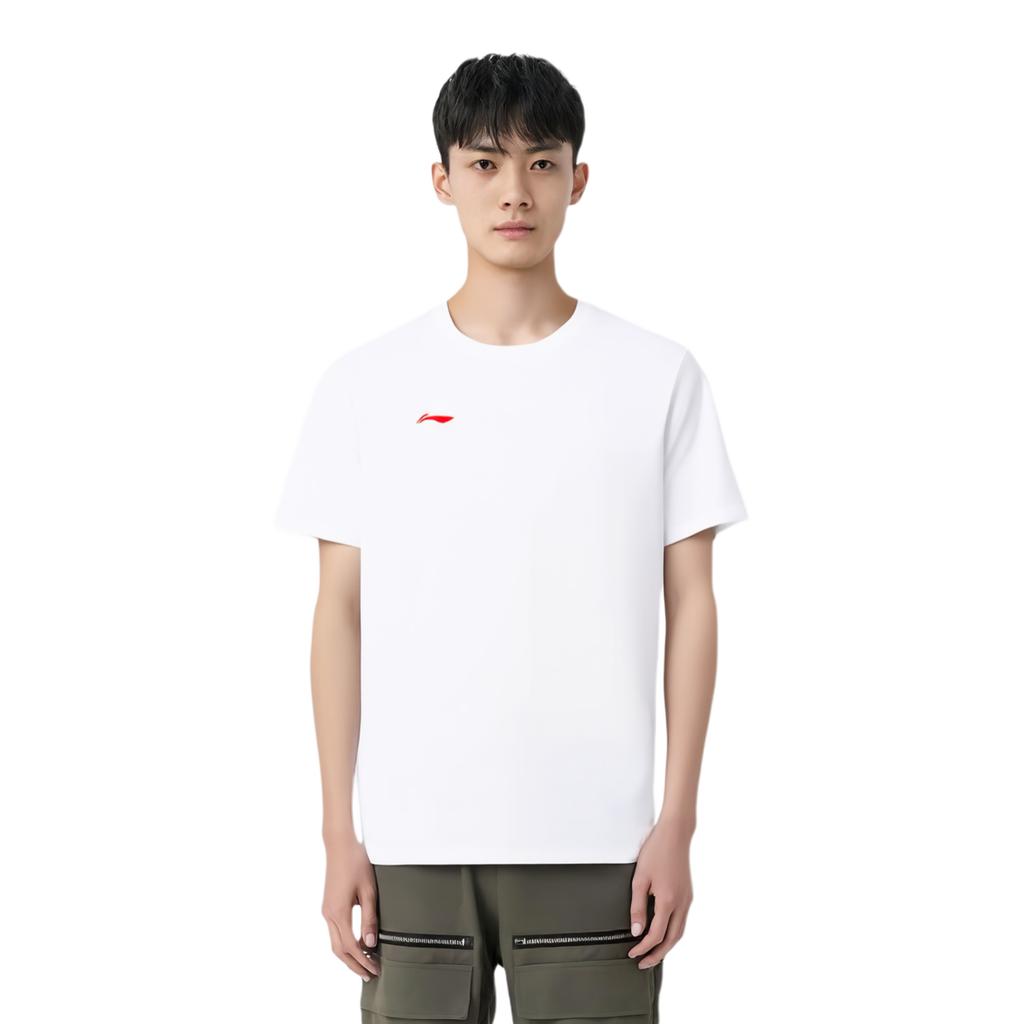 Li-Ning Simple Versatile Comfortable Casual Sports Round Neck Quick-Dry Short Sleeve T-Shirt Unisex Tops White AHSUG27-2