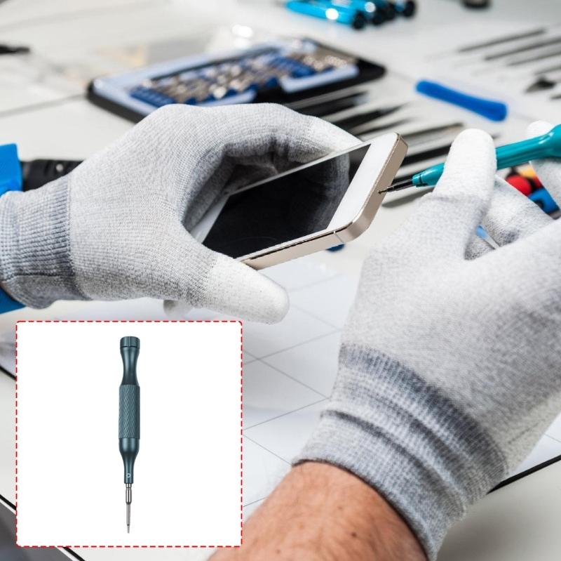 Electronic Device Repair Precisions Screwdriver with Steel Tip, Textured Handle and Close Access for Small Screw Service Work