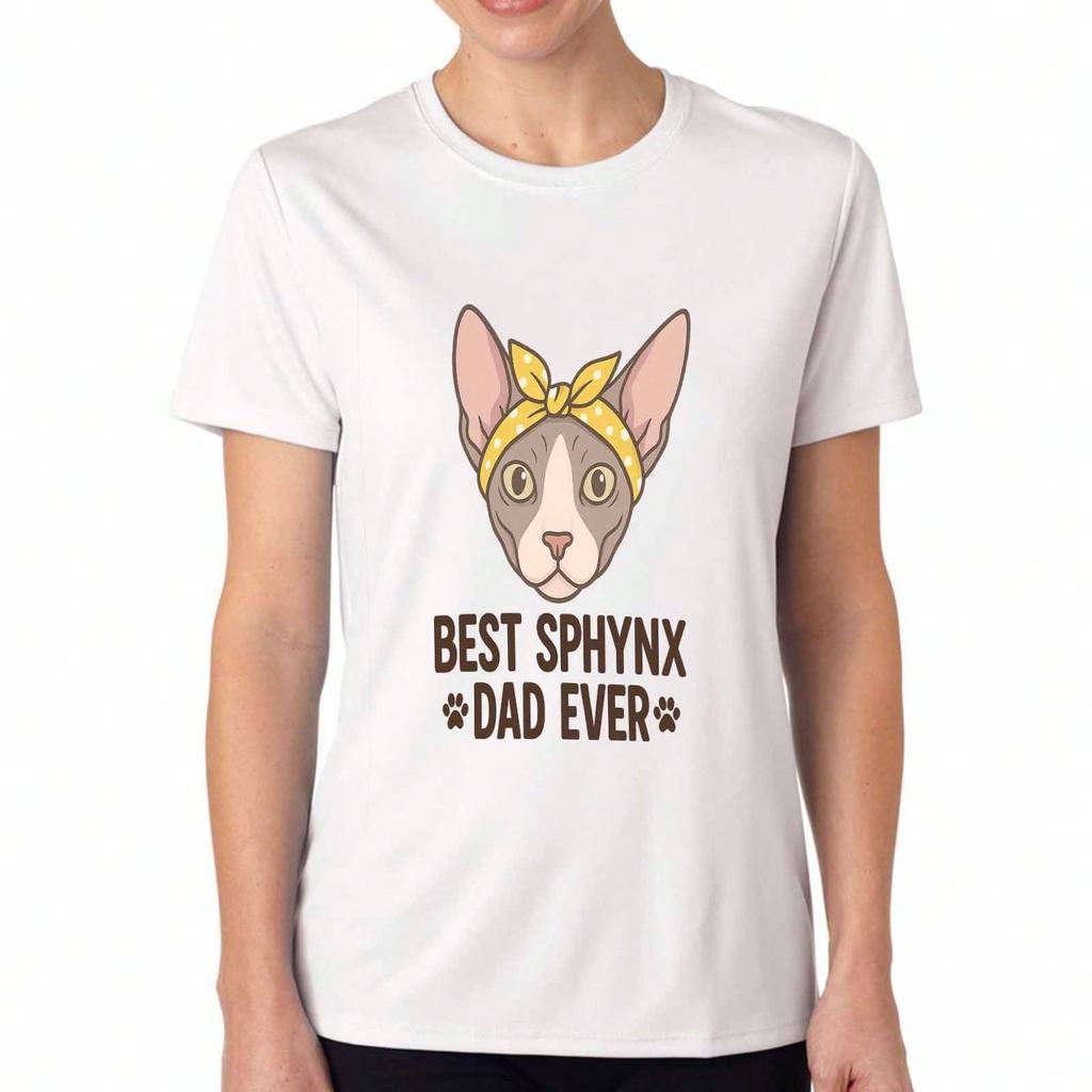 Sphynx Dad Ever unisex Cotton T Shirt, Premium Cotton Printed, Durable, Casual Fashion. Show Your Love For Sphynx Cats With This Cool Design, Sphynx C