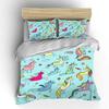 Fun Hand-drawn Unicorns Pattern Bedding Set for Kids Luxury Gift 3pcs Digital Print Comforter Set Soft Comfortable Breathable
