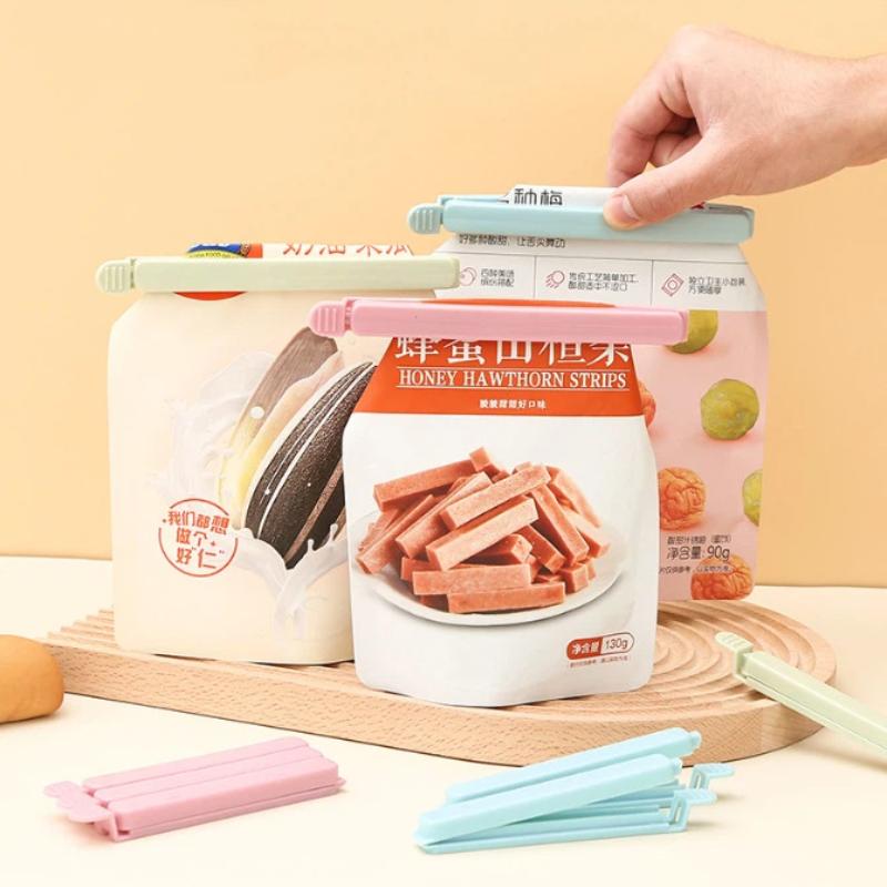 10Pcs Food Bag Sealing Clips Plastic Bag Colorful Sealing Clips For Kitchen Snack Coffee Potato Chip Food Storage Bag