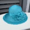 Korean UV Resistant Women's Sun Hat Organza Floral Design Fashionable Large Beach Sun Hat for Summer Outings Cool Hat