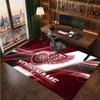 Personalizovaný křišťálový sametový koberec Detroit Red Wings, Měkký protiskluzový koberec s vlastním textem jména pro obývací pokoj, ložnici