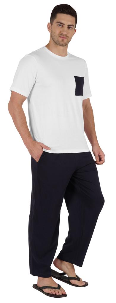 Inkmeso Solid Cotton Pajama Set  Half Sleeve Shirt With Pajamas  Loose fit 2 Pc Nightwear Pj For