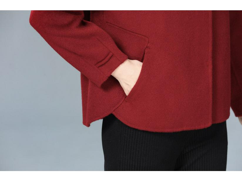 2025 Autumn/Winter Short Double-Sided Cashmere Coat for Middle-Aged & Elderly Women - High-End Casual Style