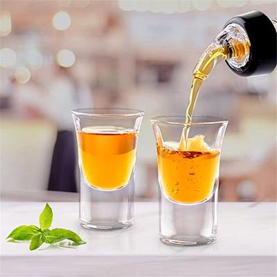 6pcs 30ml Shot Glass Set Heavy Base Clear Double Whisky Brandy Vodka Rum Tequila Glass Cup Bar Party Wine Glasses Creative Gifts
