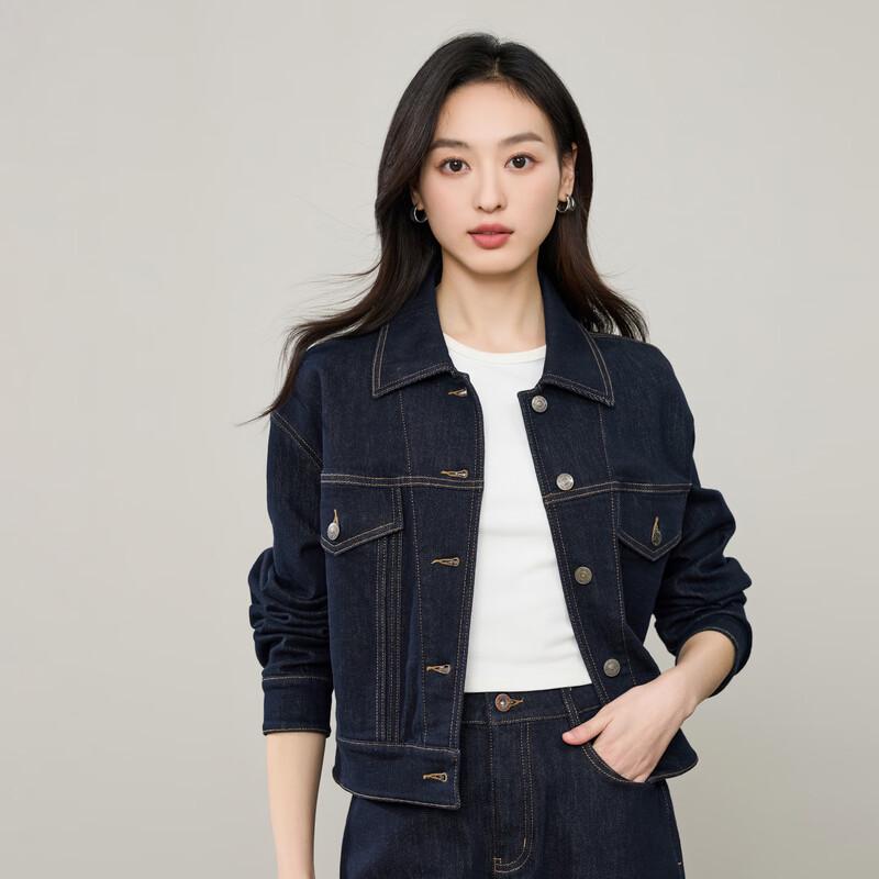 ESE-Y Women's Loose Fit Short Denim Jacket