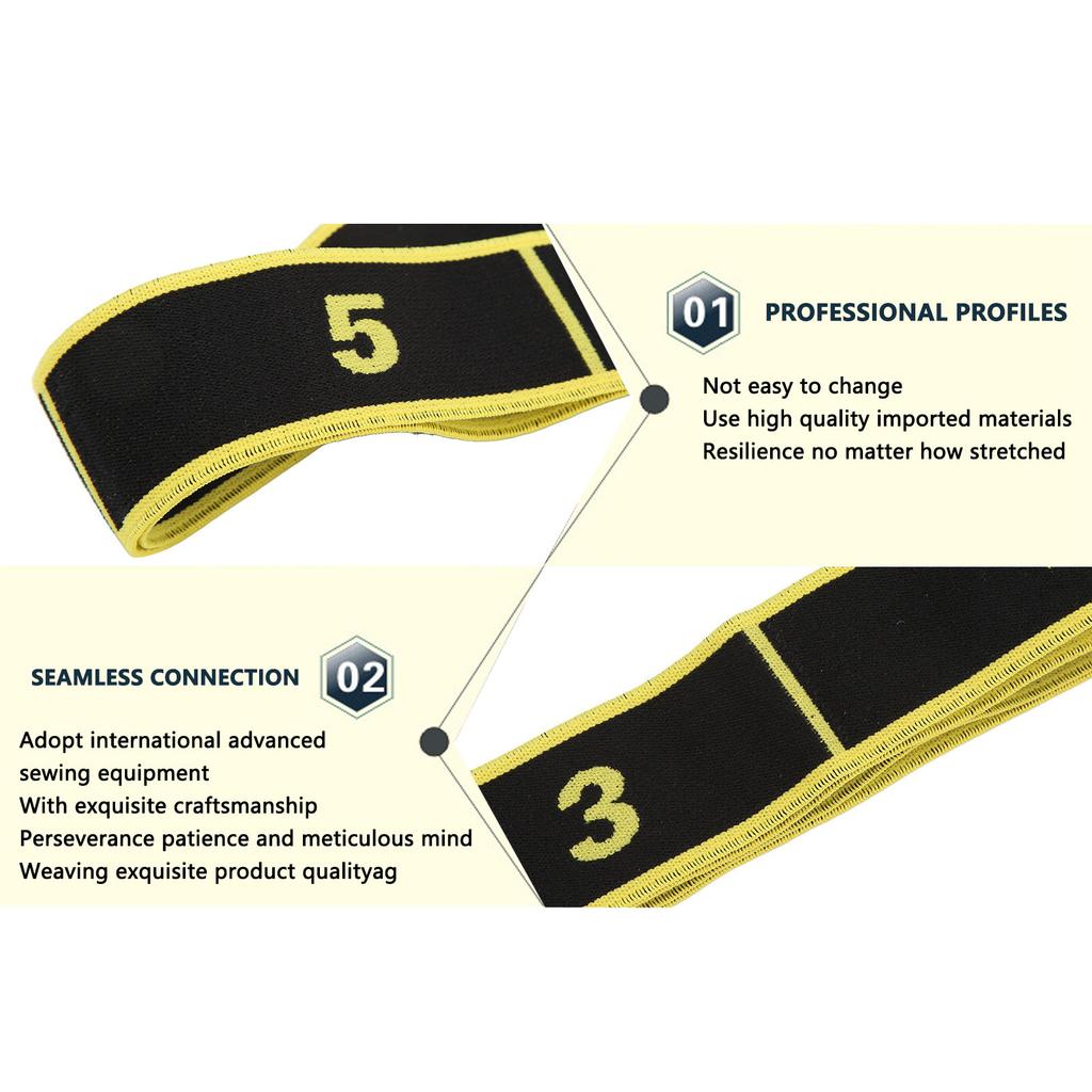Adult Latin Dance Training Elastic Band Yoga Stretch Resistance Band for Exercising Fitness GymYellow
