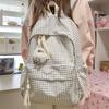 Campus Schoolbag Women's Plaid Backpack Student Large Capacity Backpack