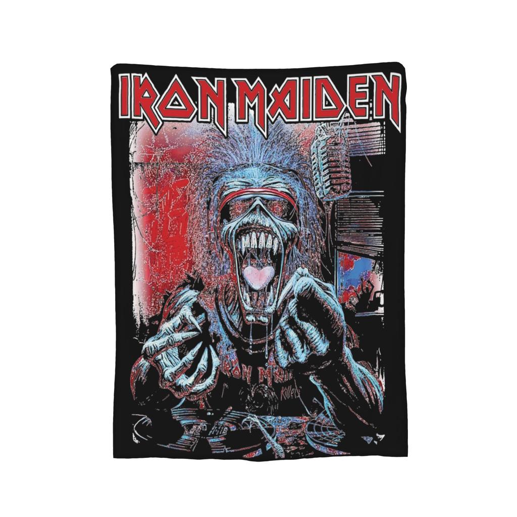 The Son Skeleton 7th Horn I-Iron M-Maidens Blankets Heavy Metal Wool Throw Blankets Summer Air Conditioning Portable Bedspread