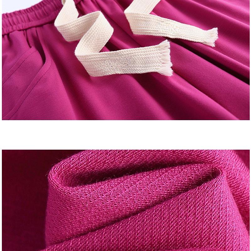 DIMANAF 2023 Plus Size Spring Pants Women Elastic Pants Loose Casual Female Harem Trousers Pants Pink 5XL