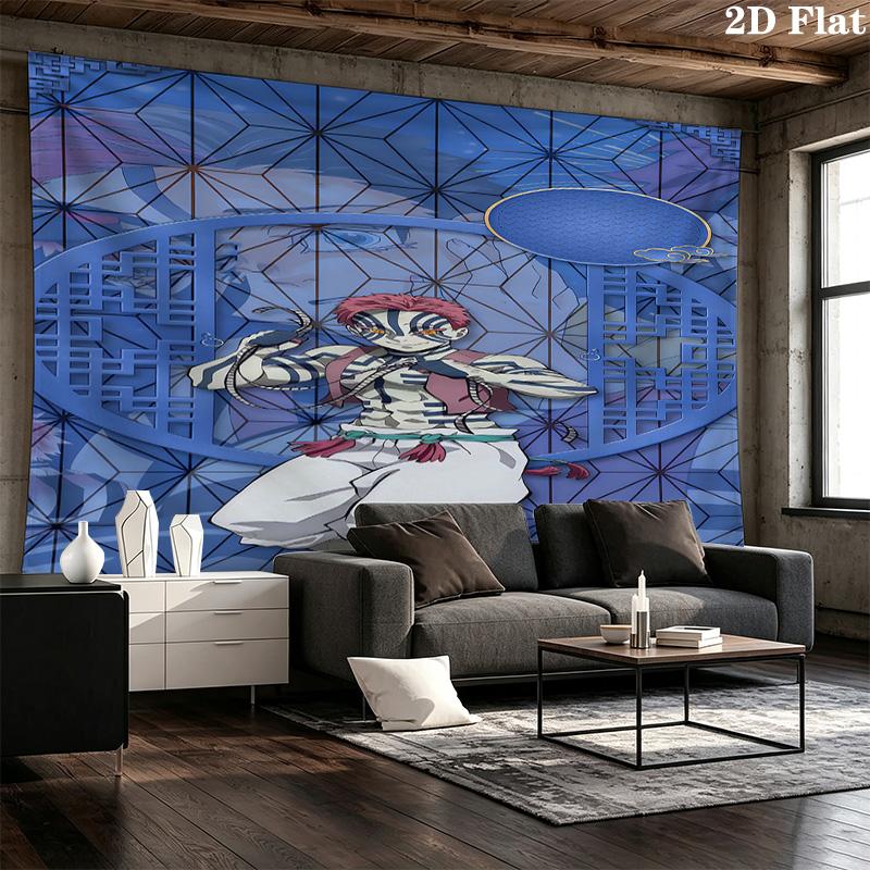Demon Slayer Wall Tapestry Aesthetic Wall Hanging Printed Fabric Blanket Decorative Tapestries For Bedroom Living Room Home Decor