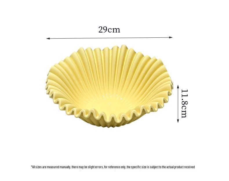Luxury Black Ceramic Fruit Bowl - French Tabletop Decorative Tray