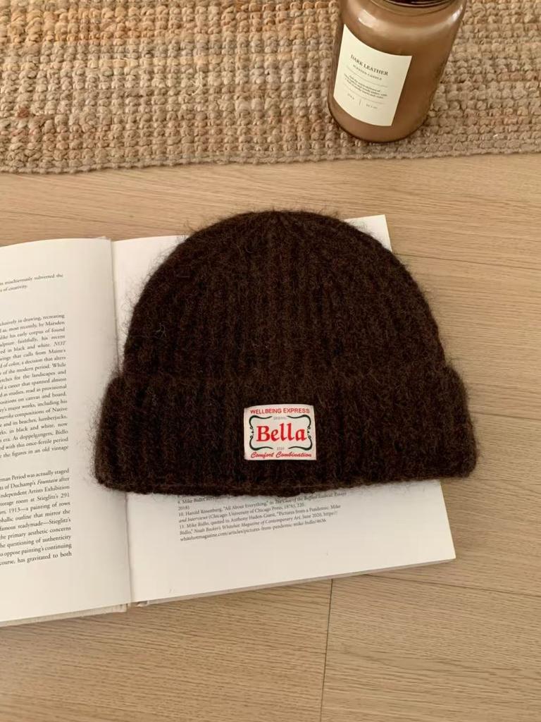 Winter Hats For Women Simple Fashion Knitted Beanie Hat All-Match Ear-Warm Winter Cap, Soft Cold-Proof Headwear Accessories