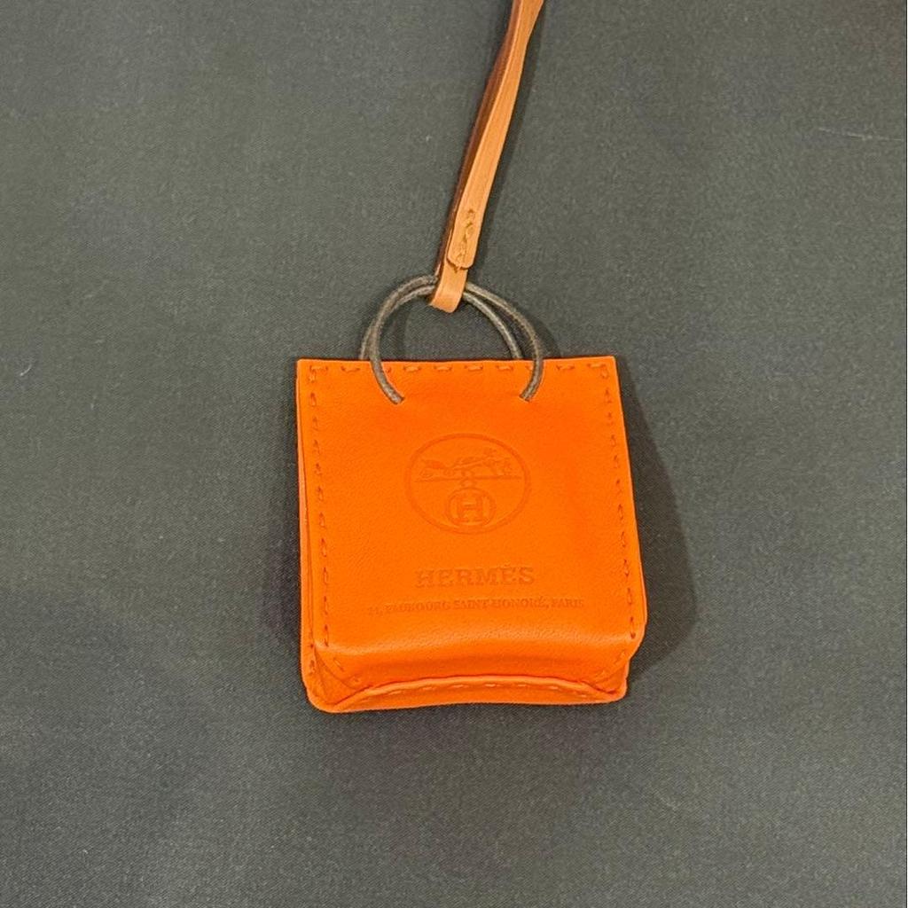 Used Hermes Sac Orange Agneau Milo Charm Accessory