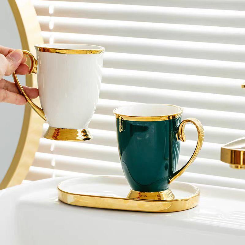 Phnom Penh White Coffee Couple Cup,280ML Light Luxury Mug European Creative Personality Trend Bone China Mugs Ceramic Drinkware