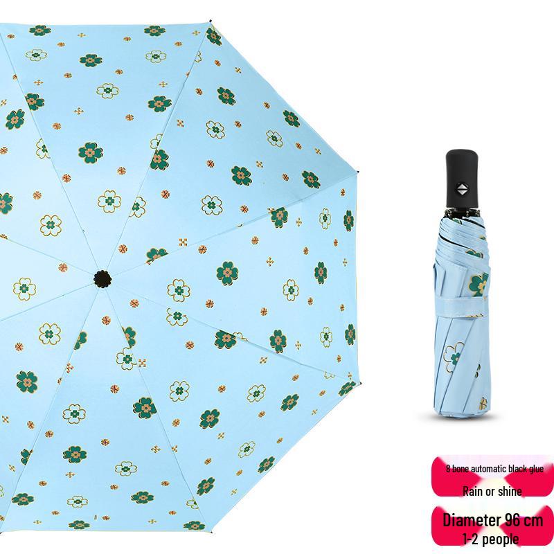 Dual-Use Automatic Folding Umbrella - Large Sunshade for Men & Women with Custom Logo and Sunscreen Protection.