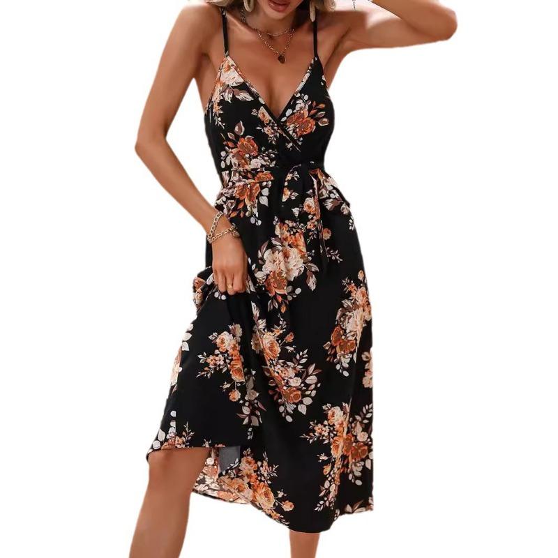 Women's Summer Print Waistband Dress