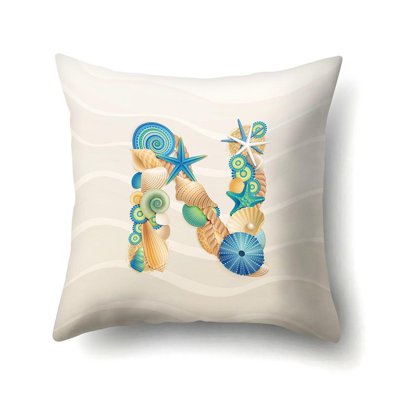 Polyester Pillow Case Decoration Home Furnishing 26 English Letter Printing Pillow Case Car Lumbar Pillow Bedside Mat