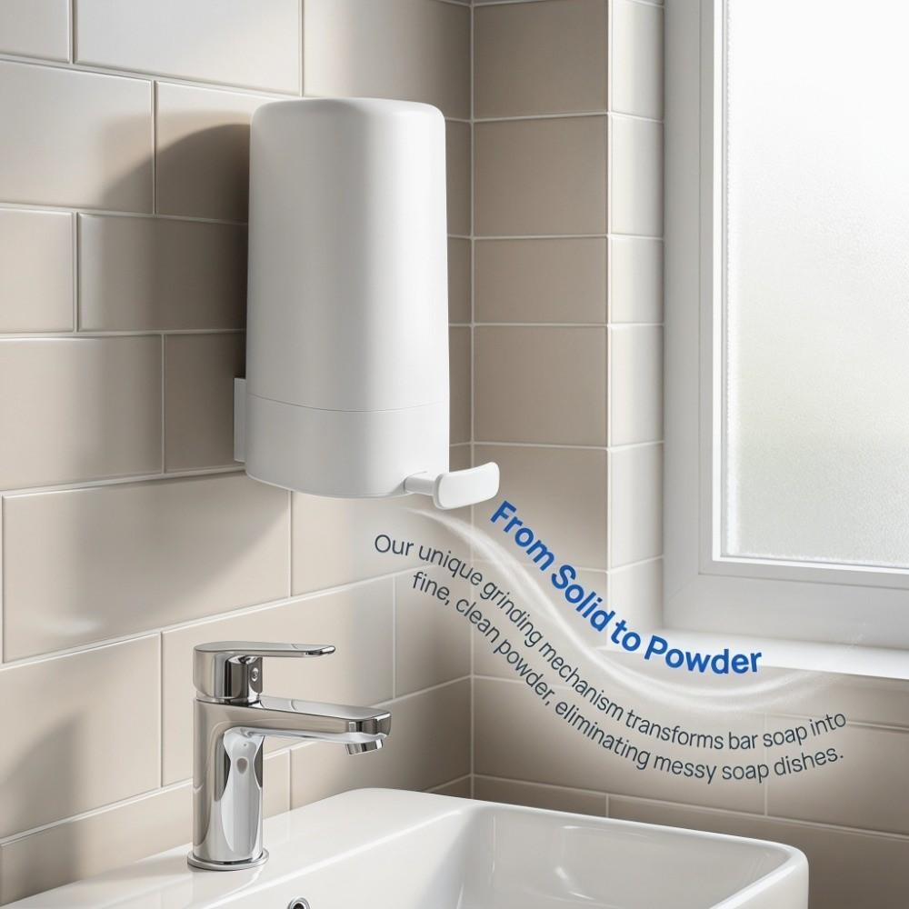 Wall Mounted Bar Soap Dispenser White Soap Grinder Box Soap Grinding Tool  Toilet Sink Accessory