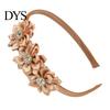 Flower Headband Princess Rhinestone Inlaid Multi-Petal 3D Flowers Lightweight Comfortable Hair Hoop Girls Party Accessory Transparent Plastic