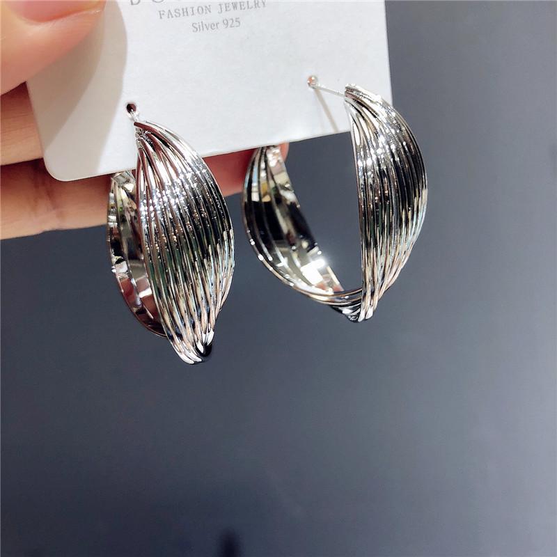 High-End Light Luxury Cold-Style Metal Hoop Earrings