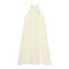 Three-Dimensional Halterneck Summer Elegant Loose A- Line Skirt Flowers