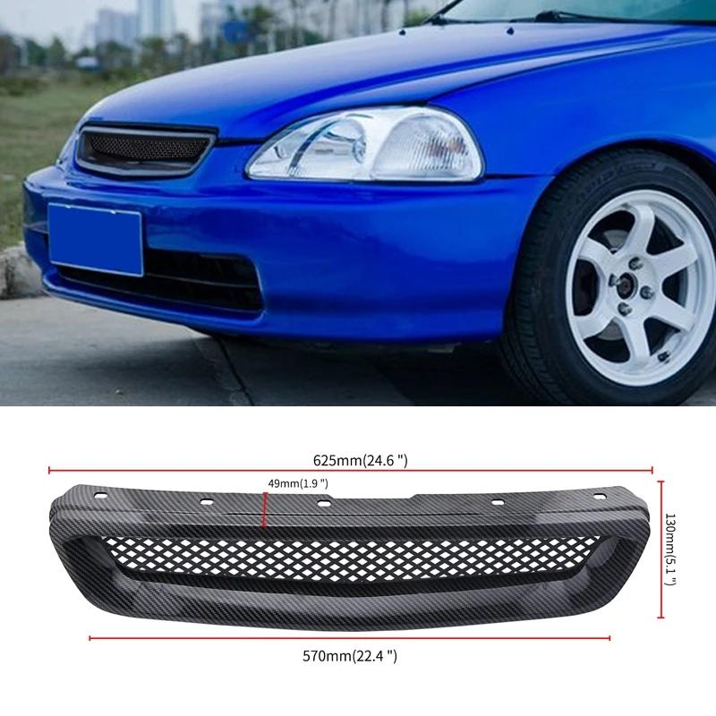Samochodowa siatka z włókna węglowego ABS Przednia kratka maski do 96-98 Honda Civic EJ/EK Typ R JDM