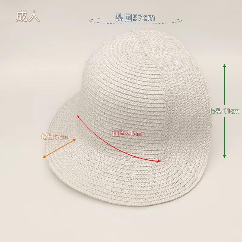 Französische Strohhutkappe für Damen Viktorianische Sonnenhüte Kinnriemen Faltbare Sommeraccessoires Eimerhut Fedoras für Strandhut