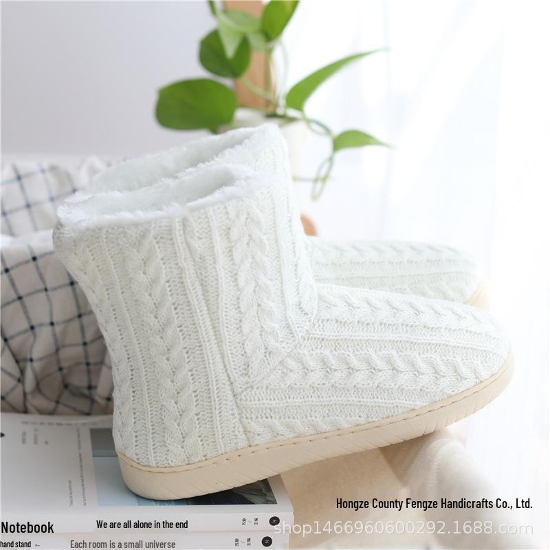 Women's Winter Non-Slip Thick Sole House Slippers with Heel-Covered Cotton Design