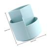 Rotating Base 3-Compartment Pencil Holder for Cosmetics Makeup Brushes Lipstick Storage Desktop Organizing Box Home Office