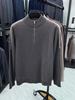 Hengyuanxiang Men's 100% Pure Wool Half-Zip Crew Neck Sweater - 2025 Autumn/Winter Warm Knitwear