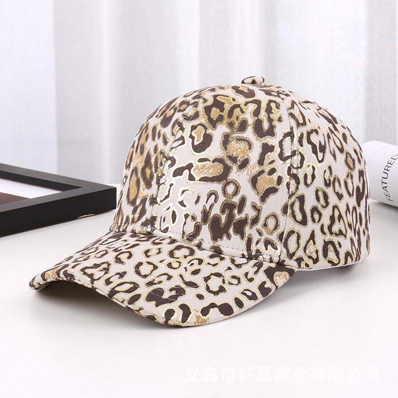 New leopard print bronzing pattern baseball cap men's and women's spring and autumn outdoor sunscreen visor couple hat