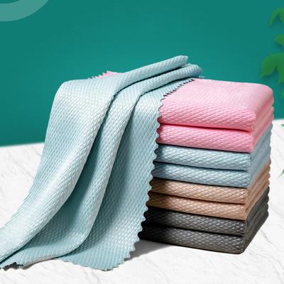 5/10Pcs 30x40CM Fish Scale Kitchen Cleaning Cloth Streak Scratch Free Absorbent