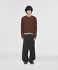 Signature Round Neck Crop Knit Cardigan [Brown]