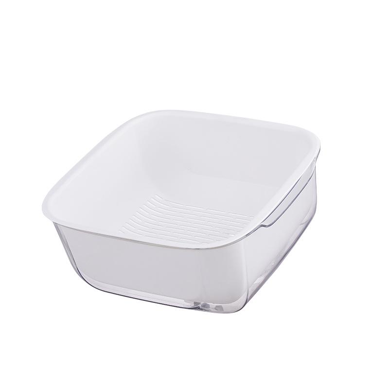 Double-Layer Drain Basket Set: 2-Piece Kitchen & Fruit Washing Basin