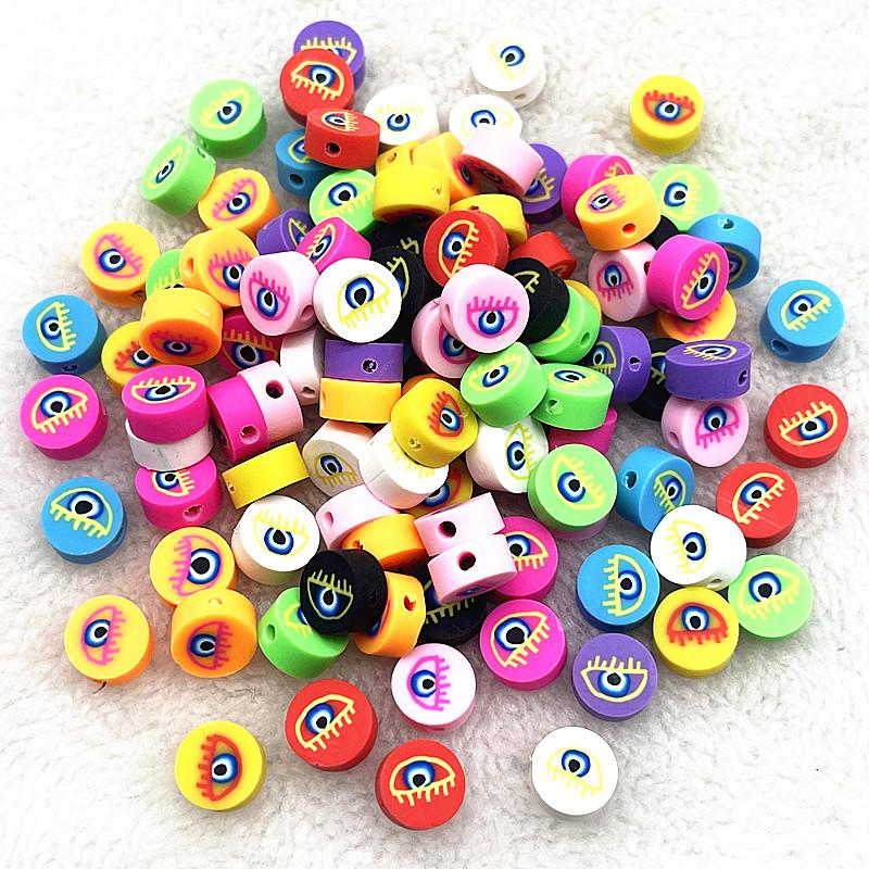 30pcs 10mm Heart Shape Fruit Beads Polymer Clay Beads Spacer Loose Beads for Jewelry Making DIY Bracelet Earring