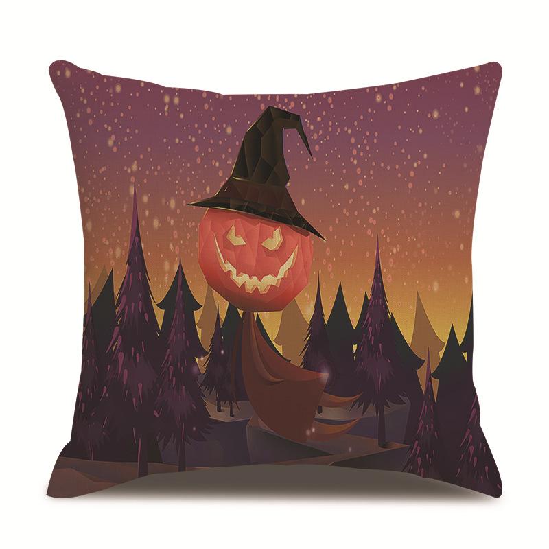 Halloween Linen Pillow Cover Printed Pillow Cover