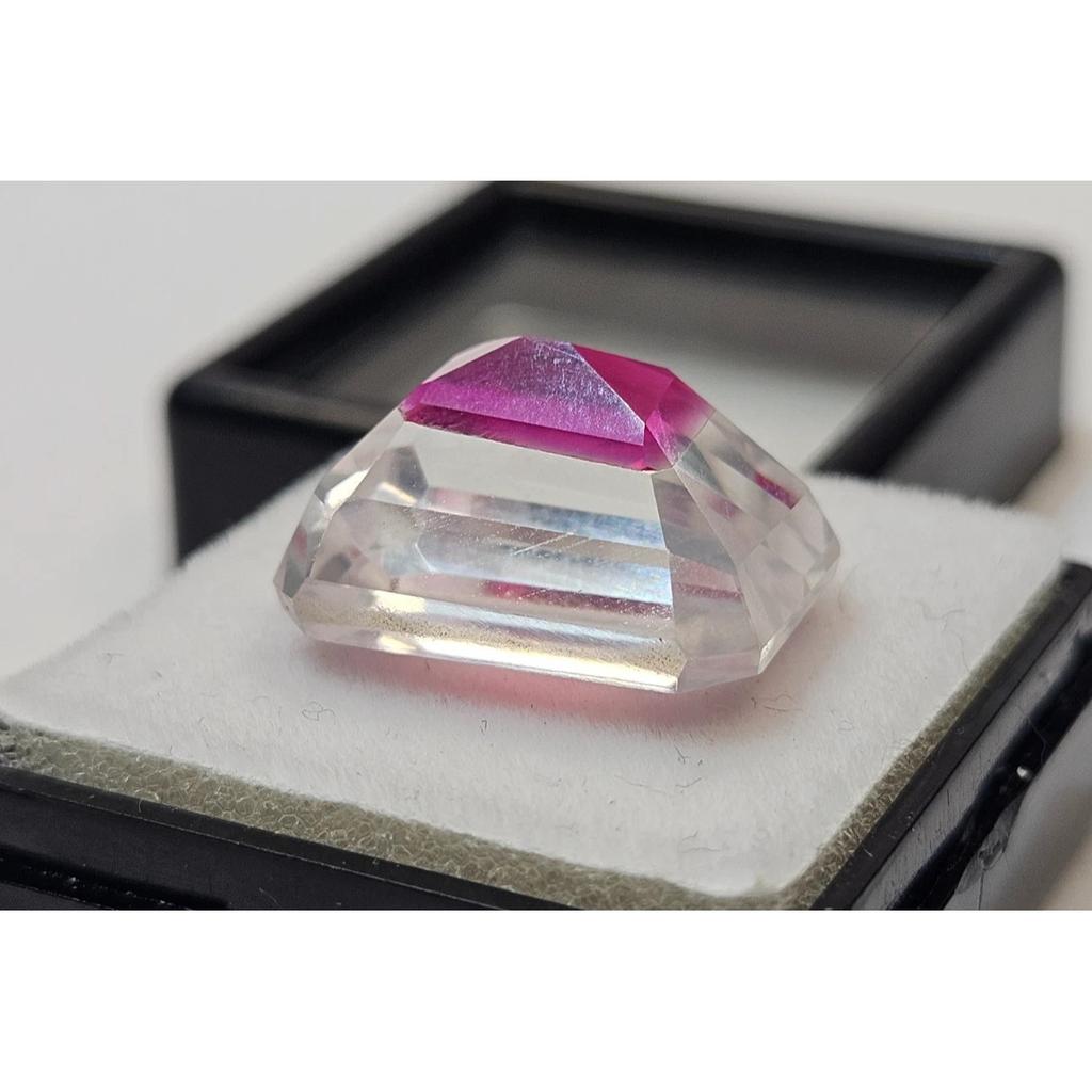 Stunning Pitambari Sapphire Bi-Color Natural Emerald Cut 18+ Ct Loose Gemstone