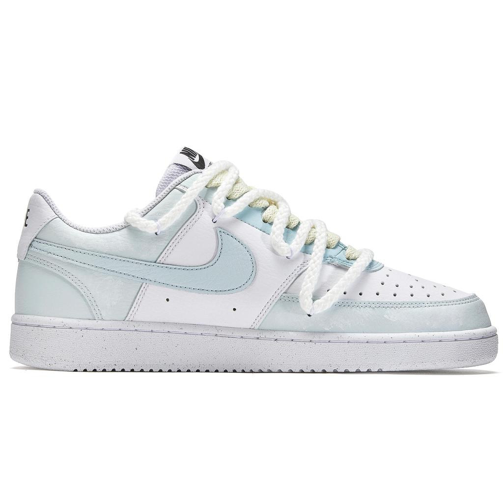 Nike Court Vision 1 Sky Green Mist Slip Resistant Cushioning Low top Skateboard Shoes Men's Blue White DH2987-101(Team177-)