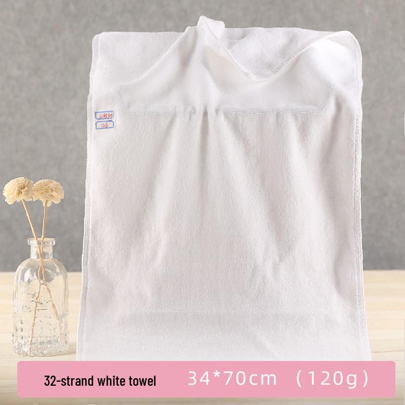 White Pure Cotton Hotel Towel: Soft, Absorbent, Durable, Embroidery-Friendly for Spa & Salon Use