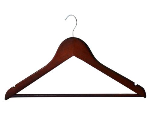 Wooden Clothes Hanger Set of 5 Wardrobe Hangers Wood Brown