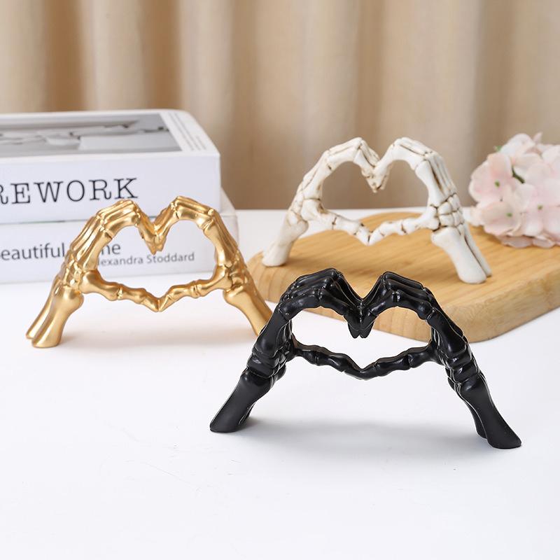 1 Stück Geste Dekoration Herz Finger Statue Schreibtisch Dekoration Skulptur Nordic Light Luxury Handwerk Büro Heim Dekoration