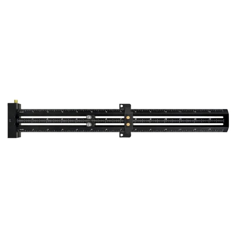 Metric/Inch Aluminum Limit Ruler Double Line Marking Ruler Multifunction Scribing Marking Ruler Measurement Tool