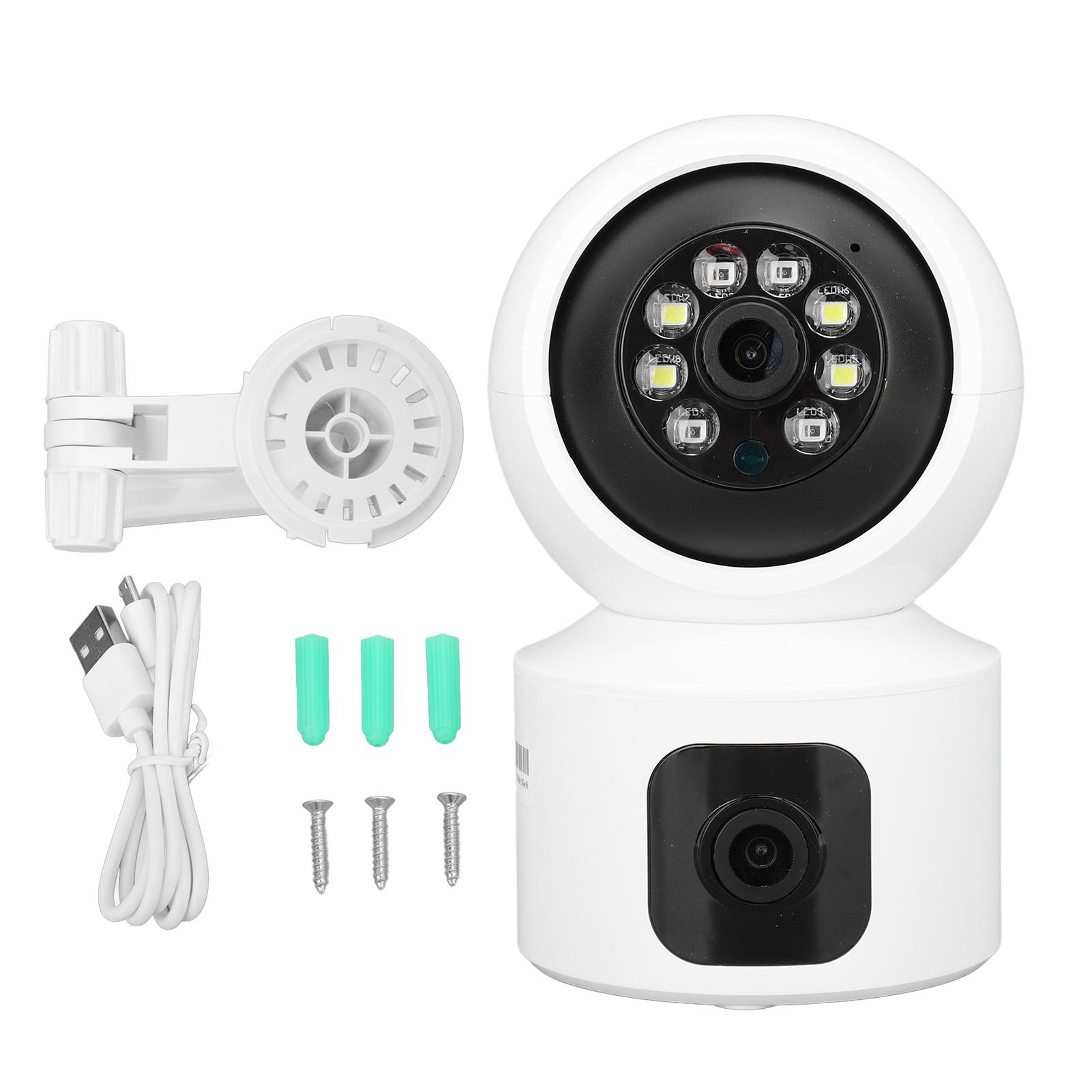

Indoor Security Camera 2160x1920 Dual Lens 2 Way Talk Night Vision 360 Degree Panorama Motion