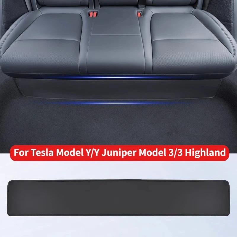 Rear Seat Lower Protective Mat for Tesla Model 3 Y Full Surround Cushion Protector Anti-Dirty Kick Pad Leather Car Accessories