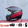 Full Face Motorcycle Helmet With Detachable Bluetooth Module ABS Shell Unisex All Season Retro Style