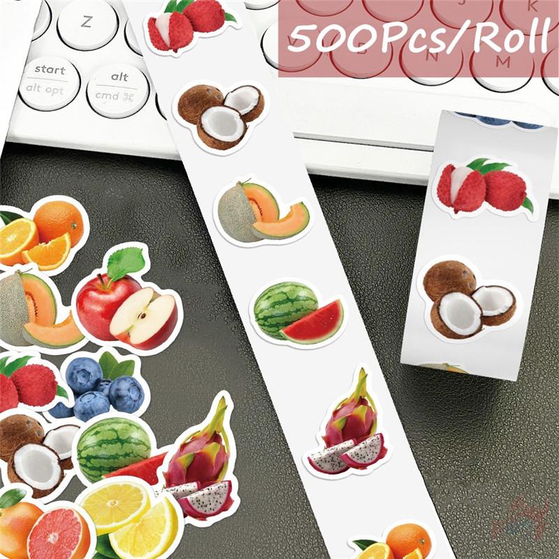 500 buc/rol Autocolante recompense pentru copii cu fructe proaspete - DIY Albume de scrapbooking Decor Etichete de sigiliu Autocolante