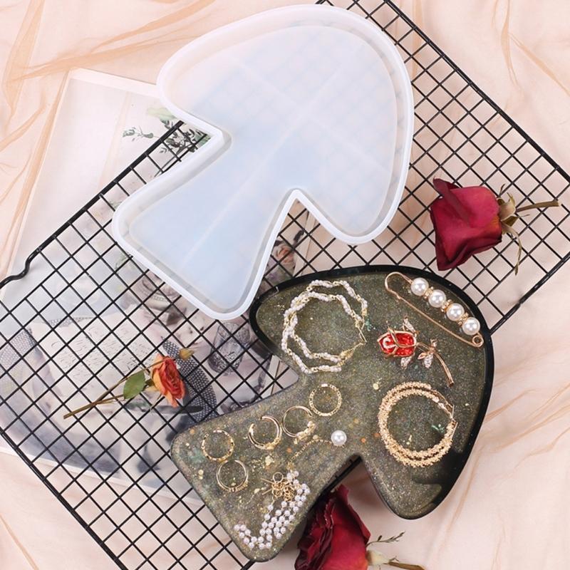 Mushroom Coaster Epoxy Resin Mold Storage Tray Plate Dish Mat Silicone Mould  Crafts Jewelry Holder Organizer